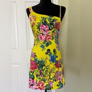 Versus Versace Cotton Yellow Multi Floral Dress